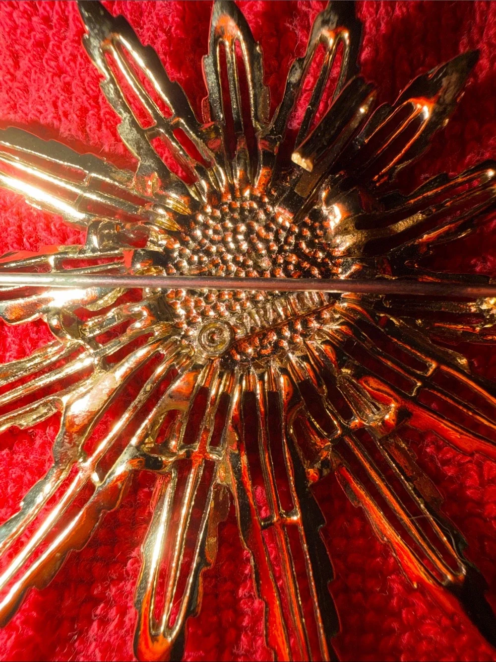Sarah Coventry Gold and Amber Sunburst brooch